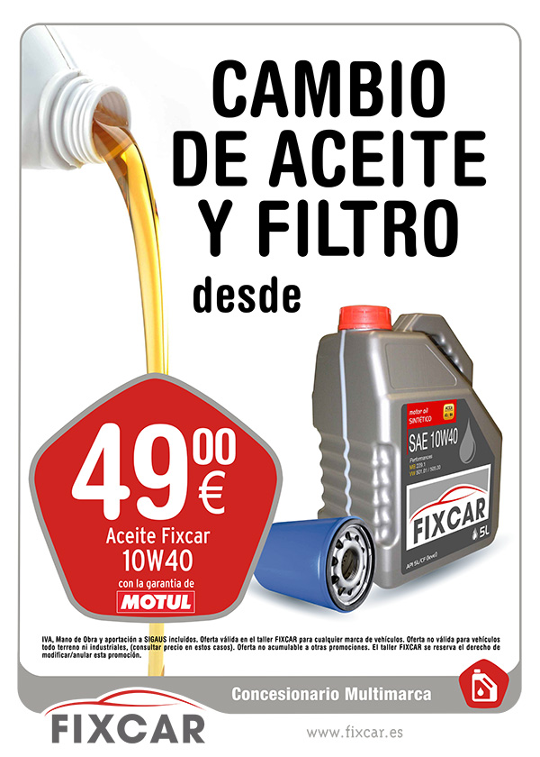 Oferta en Cambio Aceite Filtro - Autos Berritxu FIXCAR